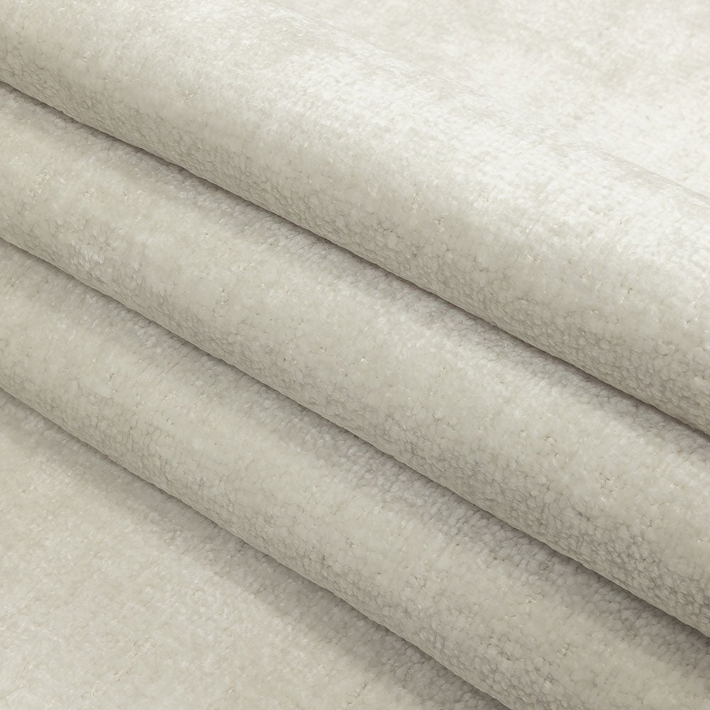 Snow White Acrylic and Polyester Upholstery Chenille - Folded