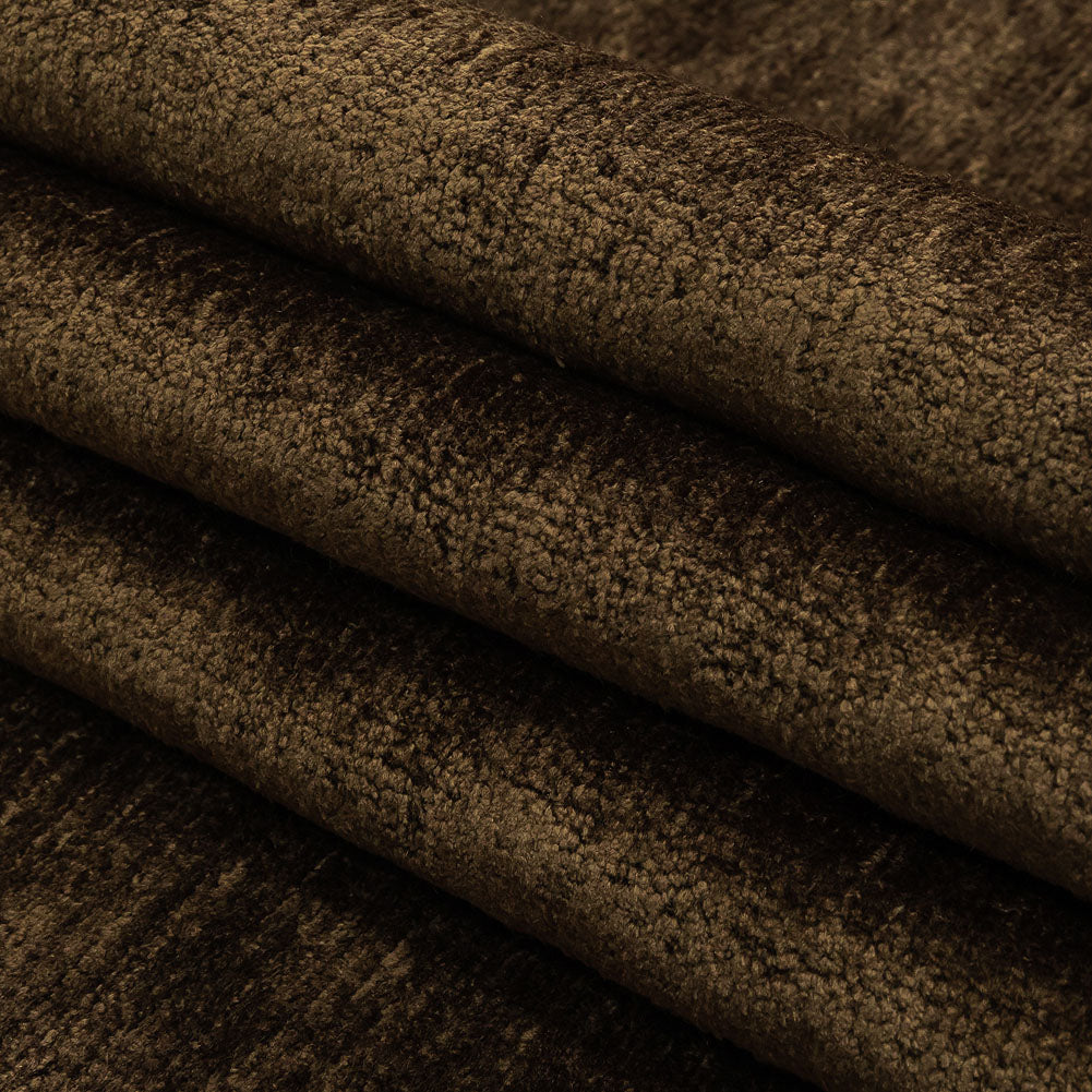 Chocolate Acrylic and Polyester Upholstery Chenille Folded