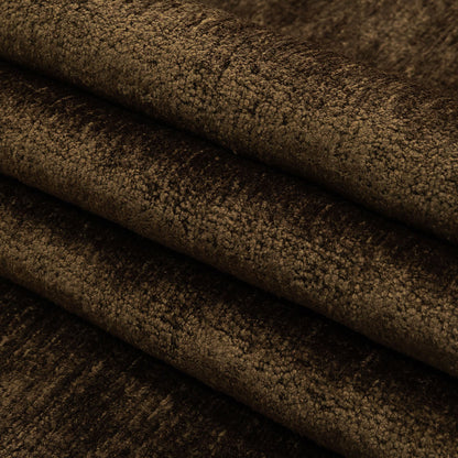 Chocolate Acrylic and Polyester Upholstery Chenille Folded