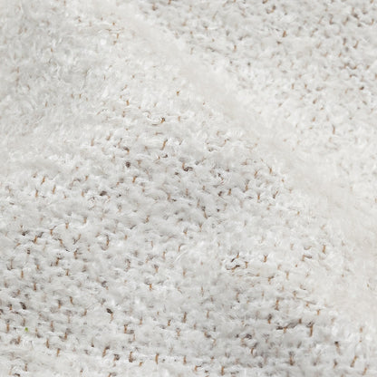 Snow Striated Acrylic and Cotton Boucle with Tan Woven Backing - Detail