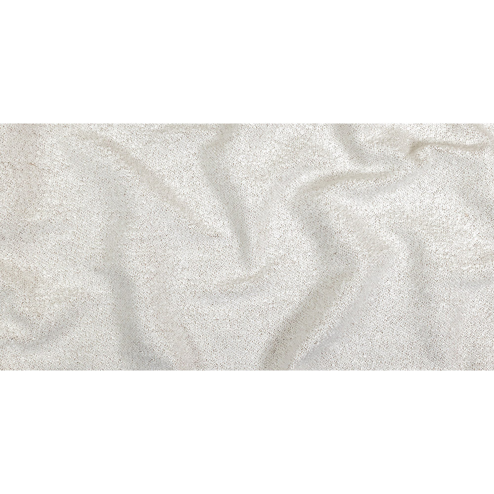 Snow Striated Acrylic and Cotton Boucle with Tan Woven Backing - Full