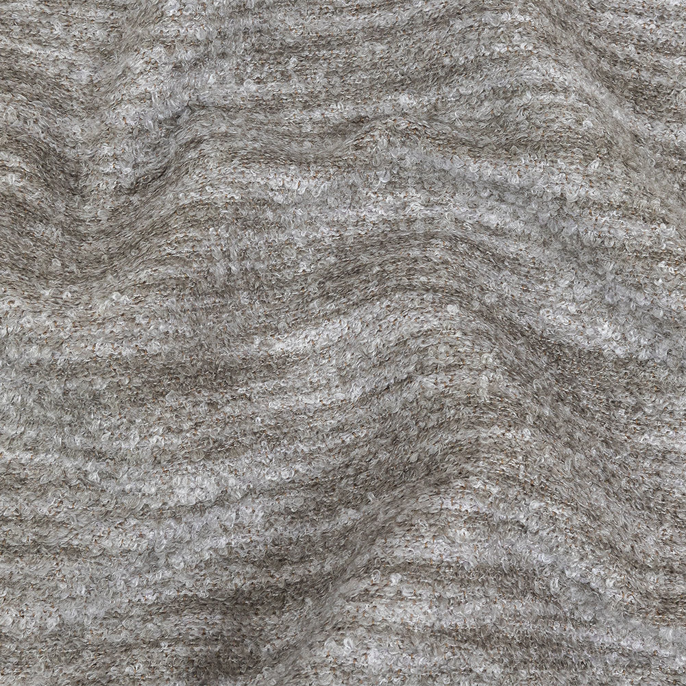 Pebble Striated Acrylic and Cotton Boucle with Tan Woven Backing