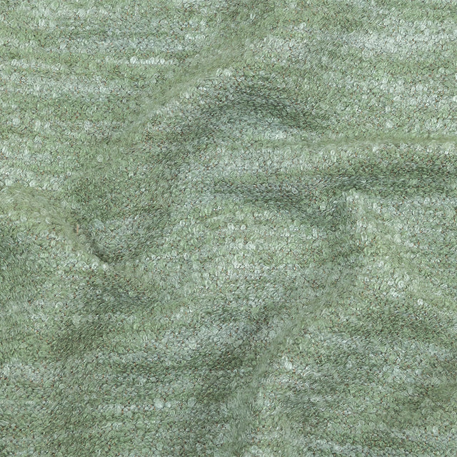 Seaglass Striated Acrylic and Cotton Boucle with Tan Woven Backing