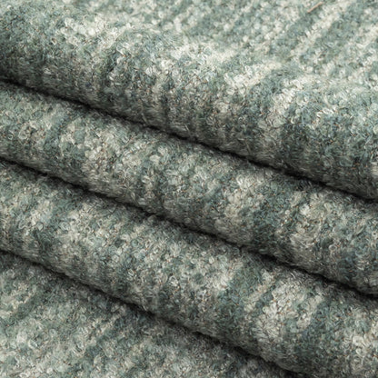 Haze Striated Acrylic and Cotton Boucle with Tan Woven Backing - Folded
