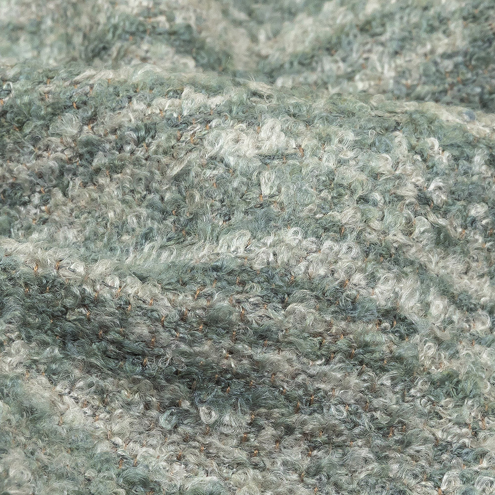 Haze Striated Acrylic and Cotton Boucle with Tan Woven Backing - Detail