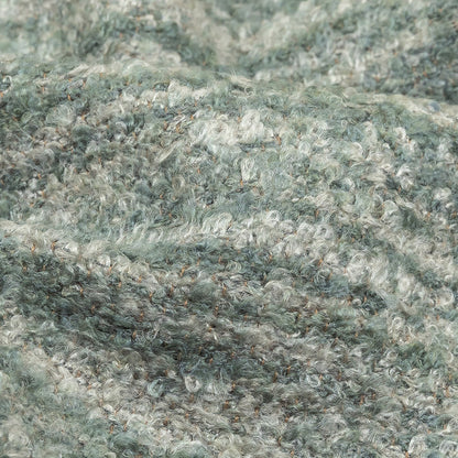 Haze Striated Acrylic and Cotton Boucle with Tan Woven Backing - Detail