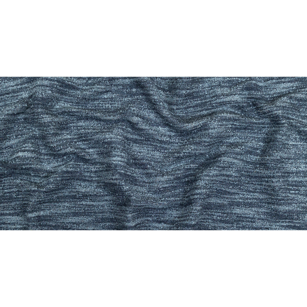 Navy Striated Upholstery Boucle with Tan Woven Backing Full