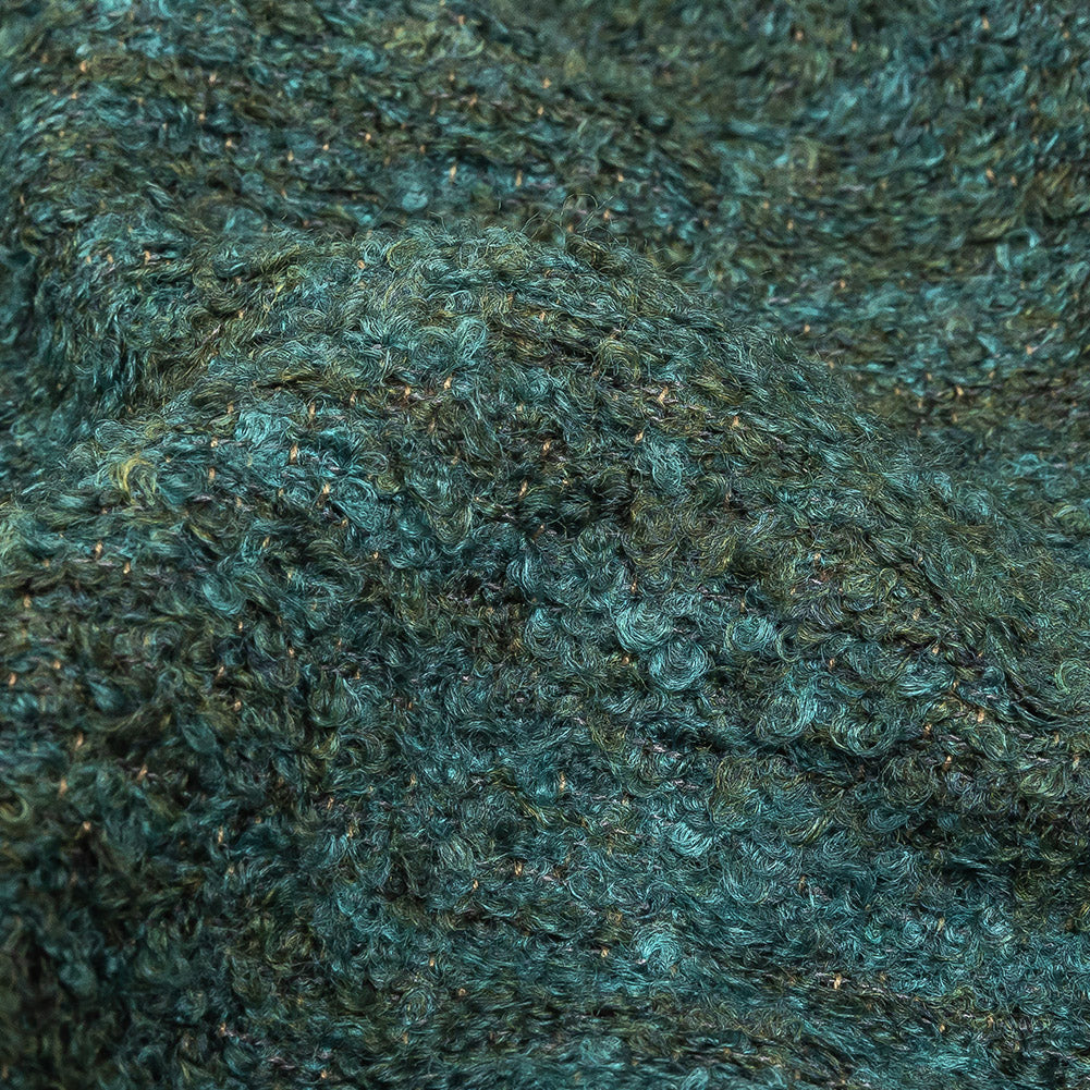 Marine Striated Acrylic and Cotton Boucle with Tan Woven Backing - Detail
