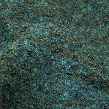 Marine Striated Acrylic and Cotton Boucle with Tan Woven Backing - Detail