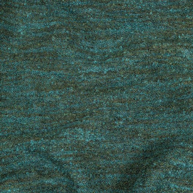 Marine Striated Acrylic and Cotton Boucle with Tan Woven Backing