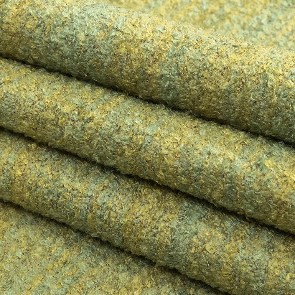Willow Striated Acrylic and Cotton Boucle with Tan Woven Backing - Folded