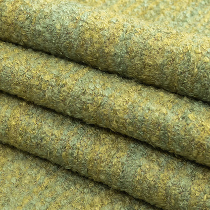 Willow Striated Acrylic and Cotton Boucle with Tan Woven Backing - Folded