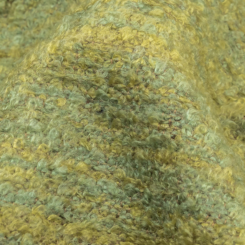 Willow Striated Acrylic and Cotton Boucle with Tan Woven Backing - Detail