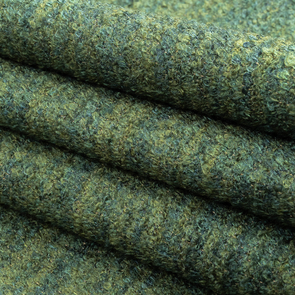 Marsh Striated Acrylic and Cotton Boucle with Tan Woven Backing Folded