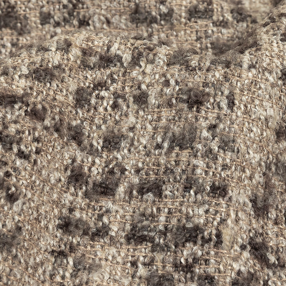 Mocha Spotted Viscose Boucle - Detail