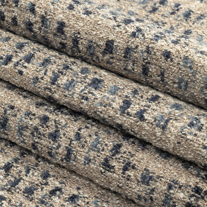 Indigo Spotted Viscose Boucle - Folded