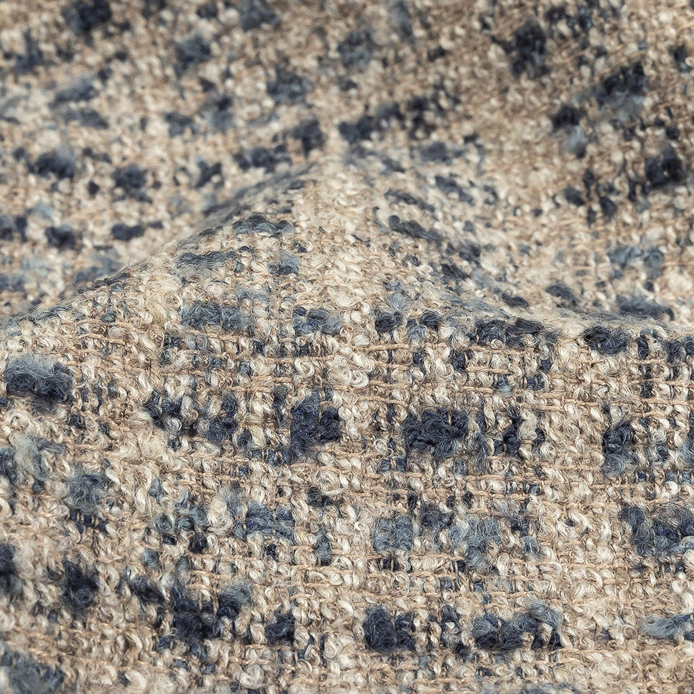 Indigo Spotted Viscose Boucle - Detail