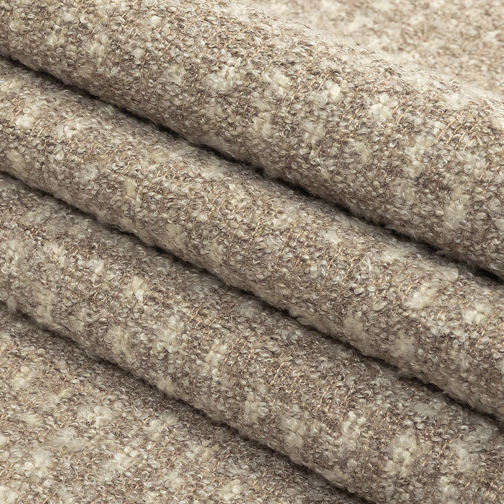 Almond Milk Spotted Viscose Boucle Folded