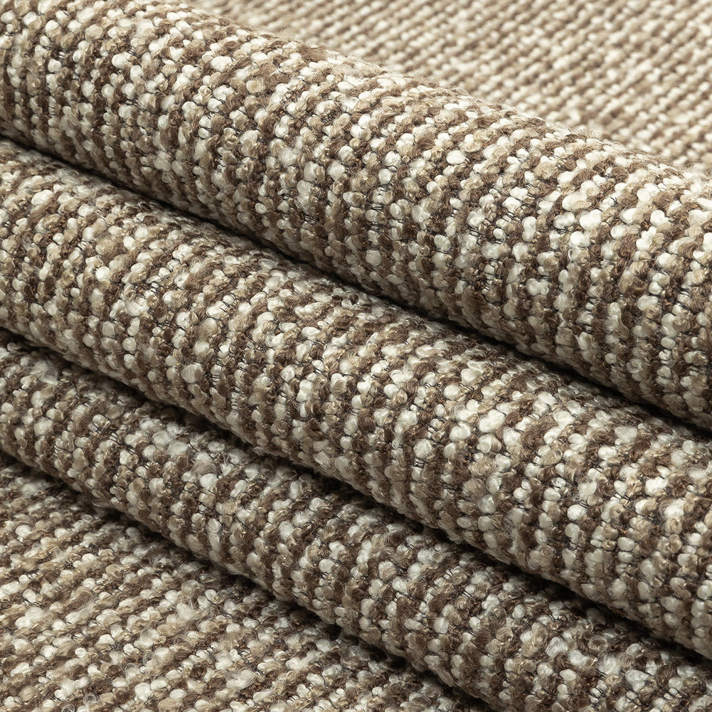 Stone Striped Acrylic Upholstery Boucle - Folded