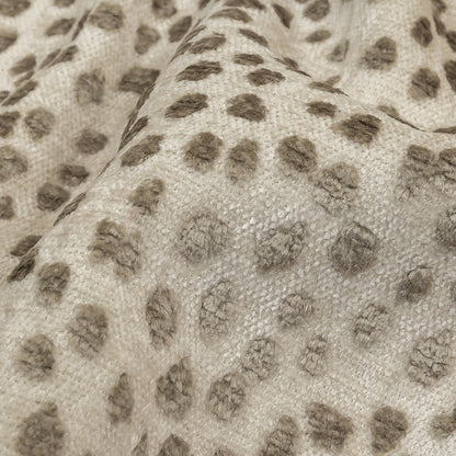 Toast Raised Spots Acrylic Chenille Woven - Detail