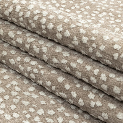 Beige Raised Spots Acrylic Chenille Woven - Folded