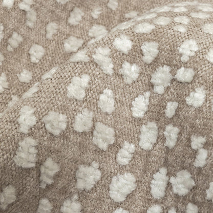 Beige Raised Spots Acrylic Chenille Woven - Detail