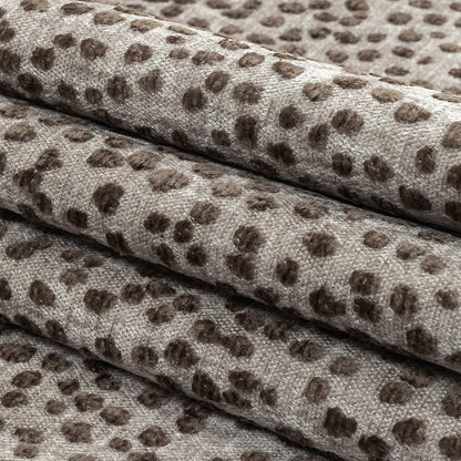 Taupe Raised Spots Acrylic Chenille Woven Folded