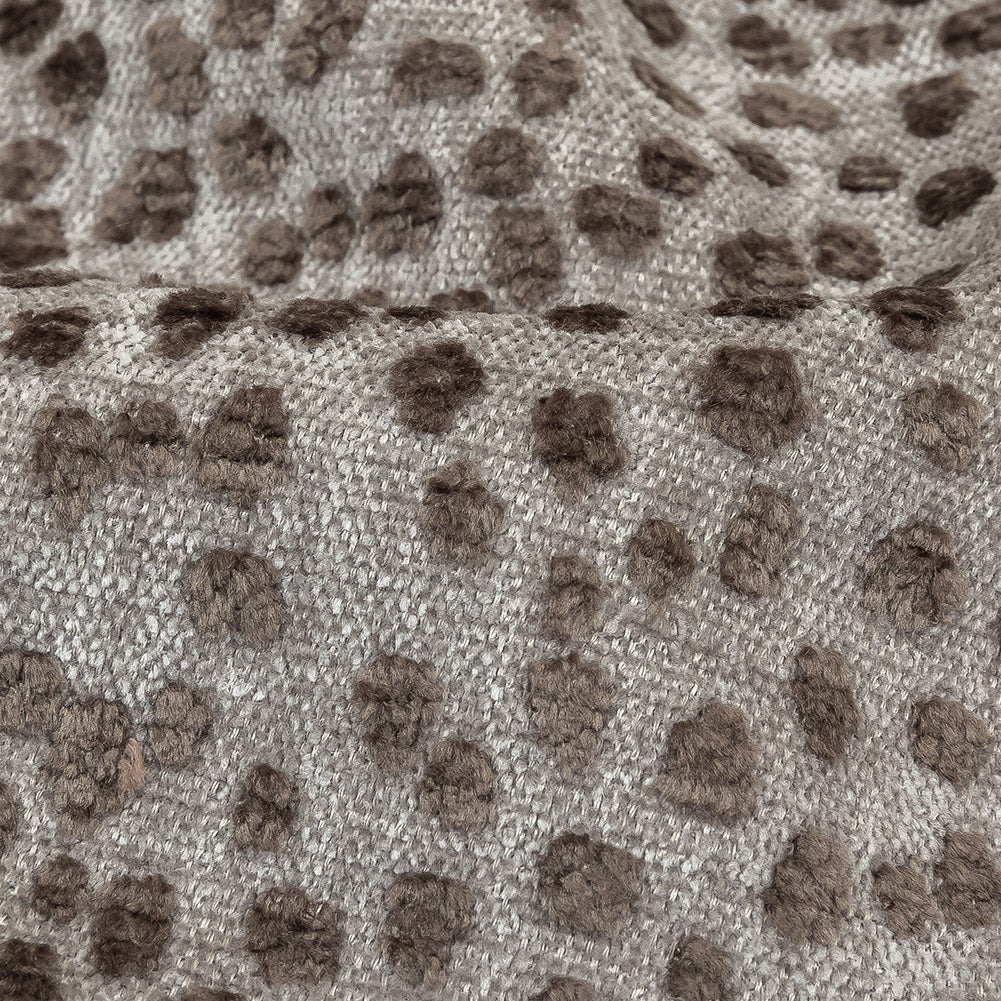 Taupe Raised Spots Acrylic Chenille Woven Detail