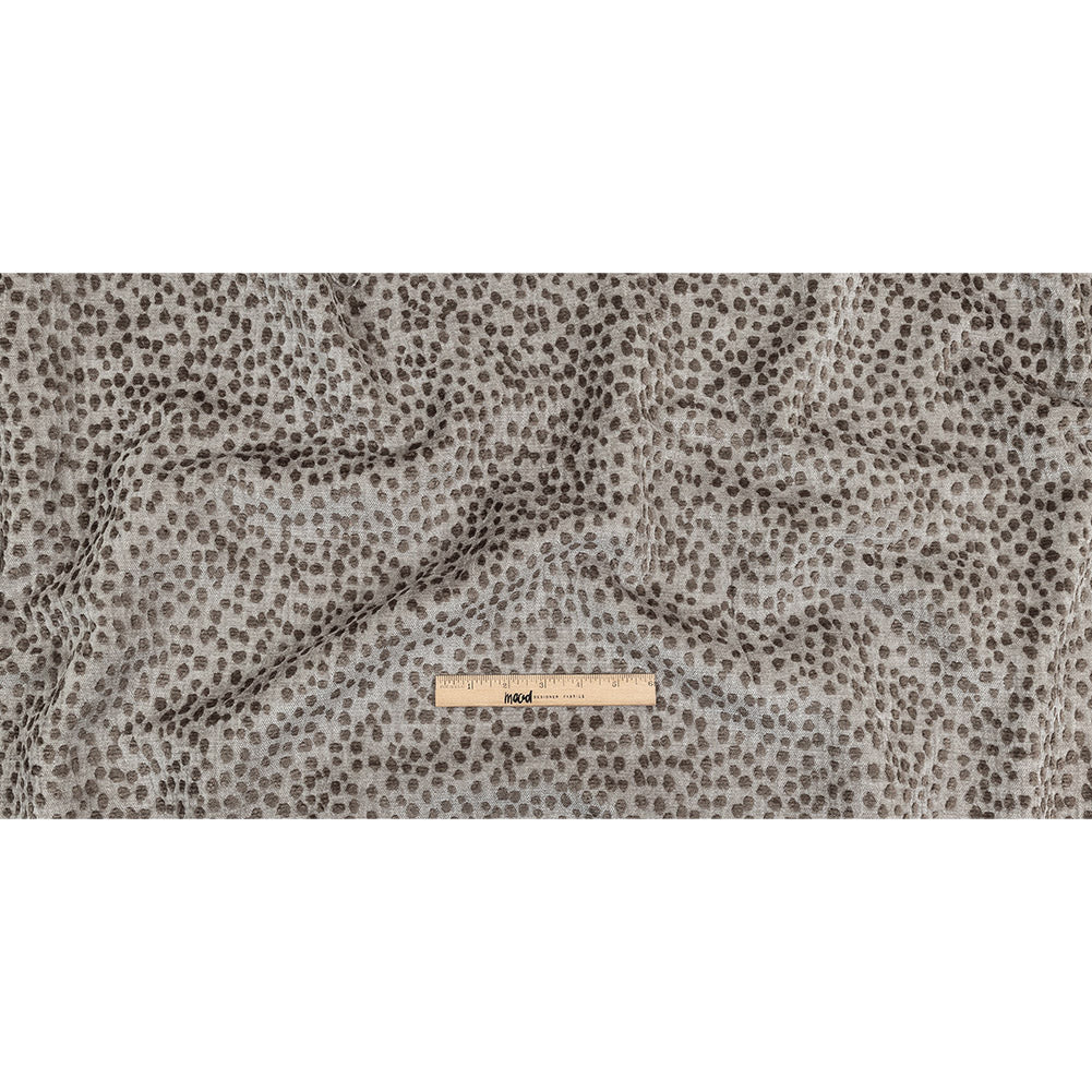 Taupe Raised Spots Acrylic Chenille Woven Full