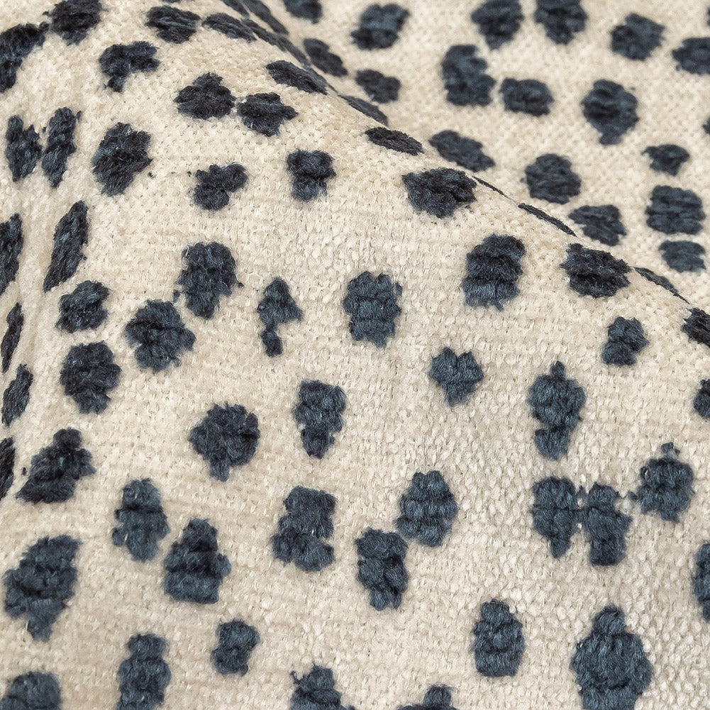 Sapphire Raised Spots Acrylic Chenille Woven - Detail