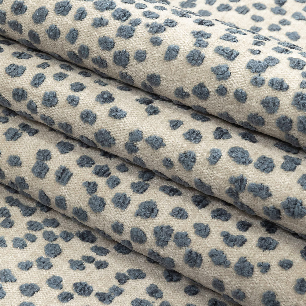 Azul Raised Spots Acrylic Chenille Woven Folded