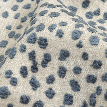 Azul Raised Spots Acrylic Chenille Woven Detail