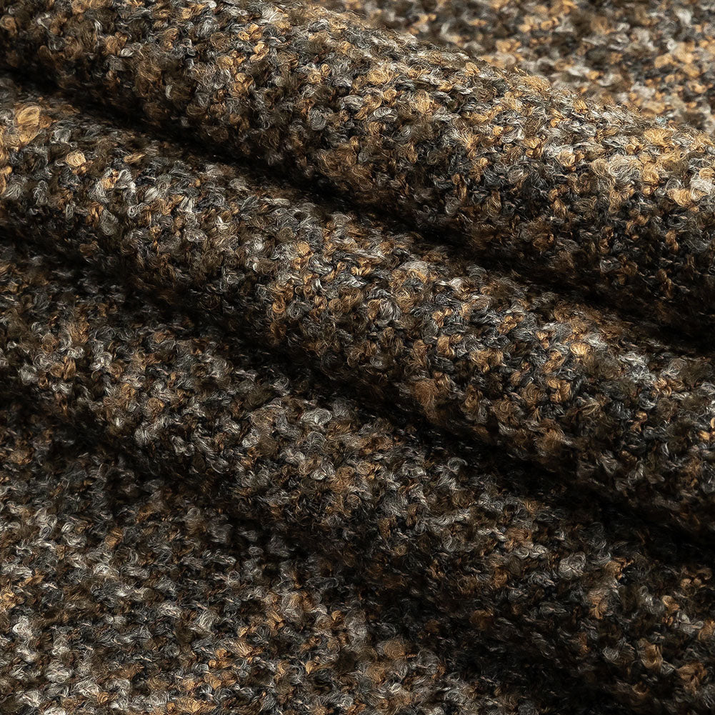Stone Tweedy Upholstery Boucle Folded
