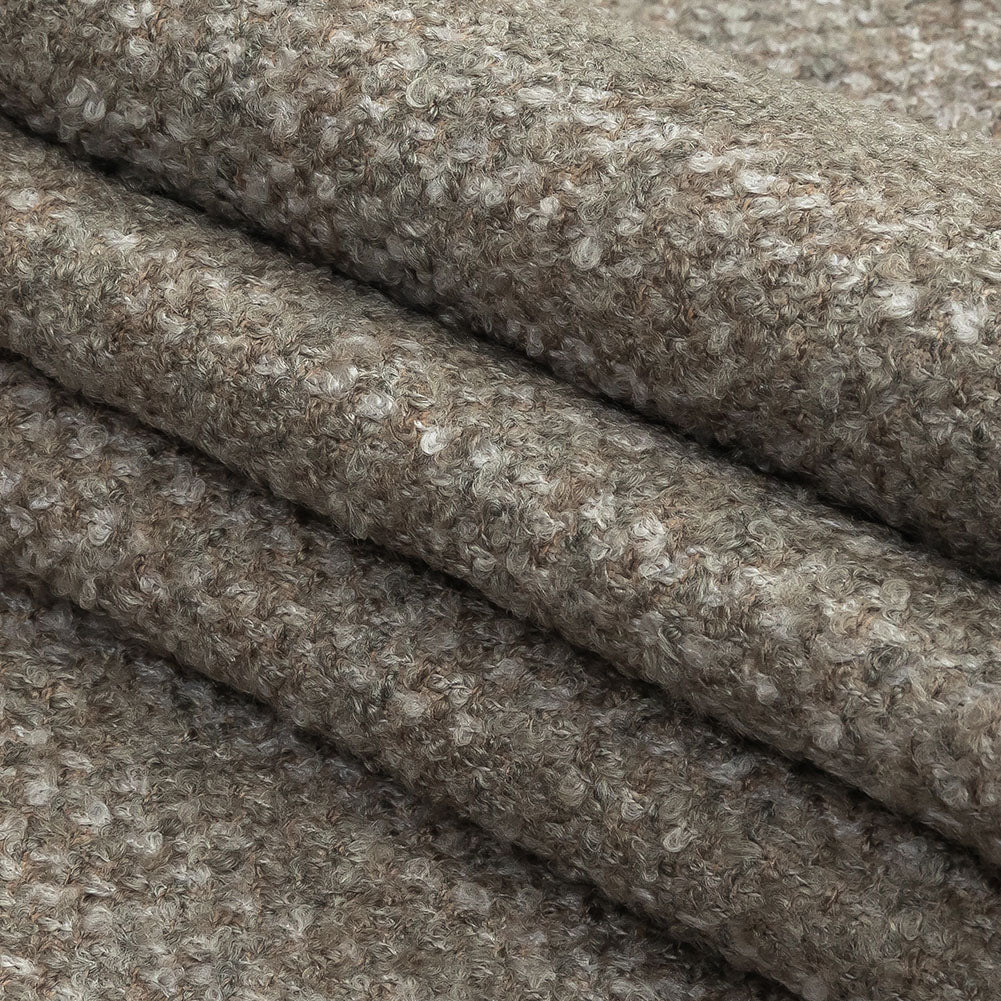 Nickel Tweedy Upholstery Boucle - Folded