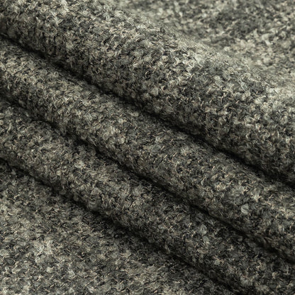 Graphite Tweedy Upholstery Boucle - Folded