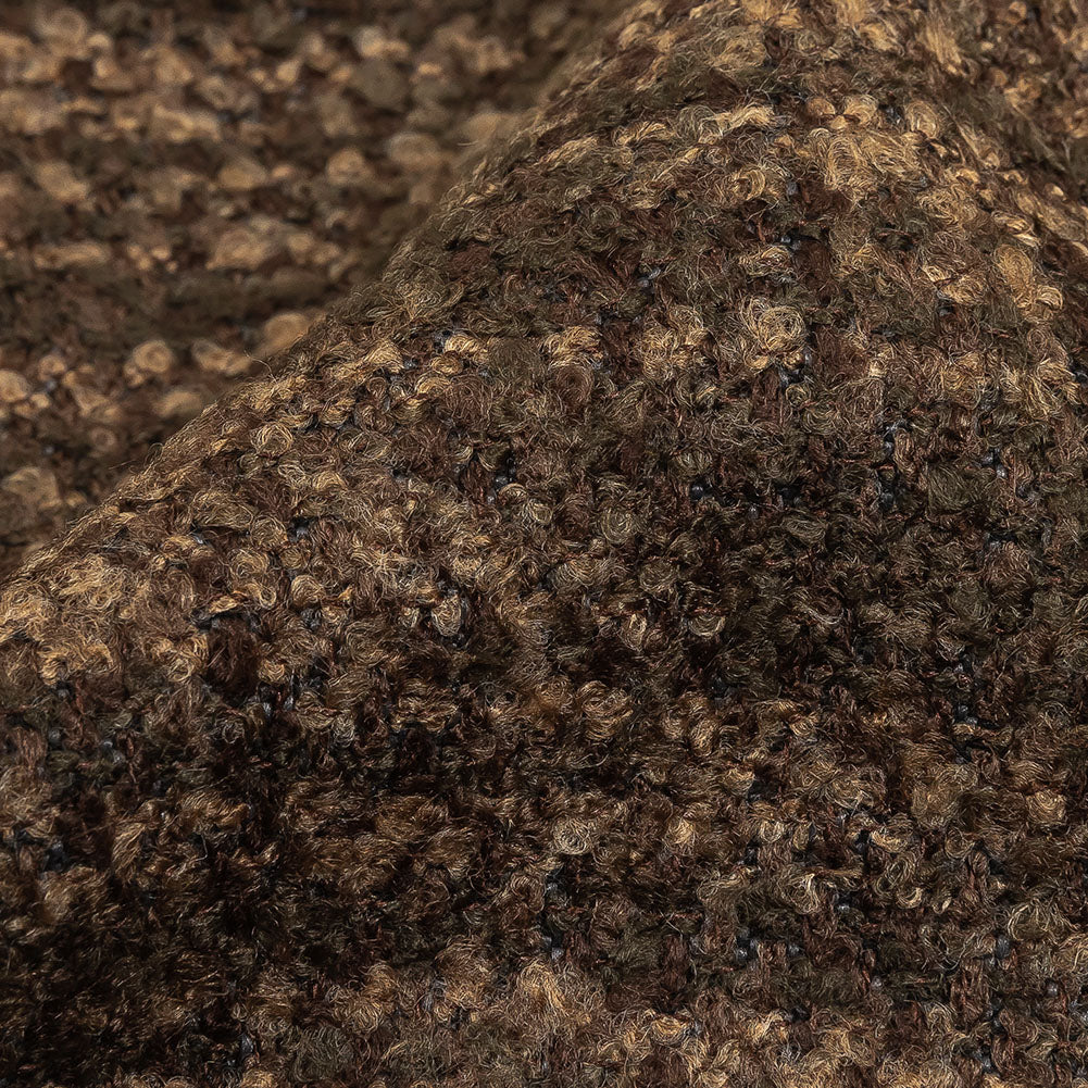 Walnut Tweedy Upholstery Boucle Detail