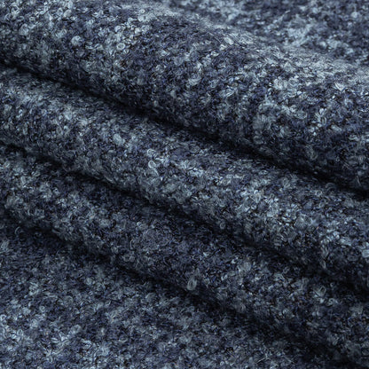 Indigo Tweedy Acrylic and Cotton Boucle Folded