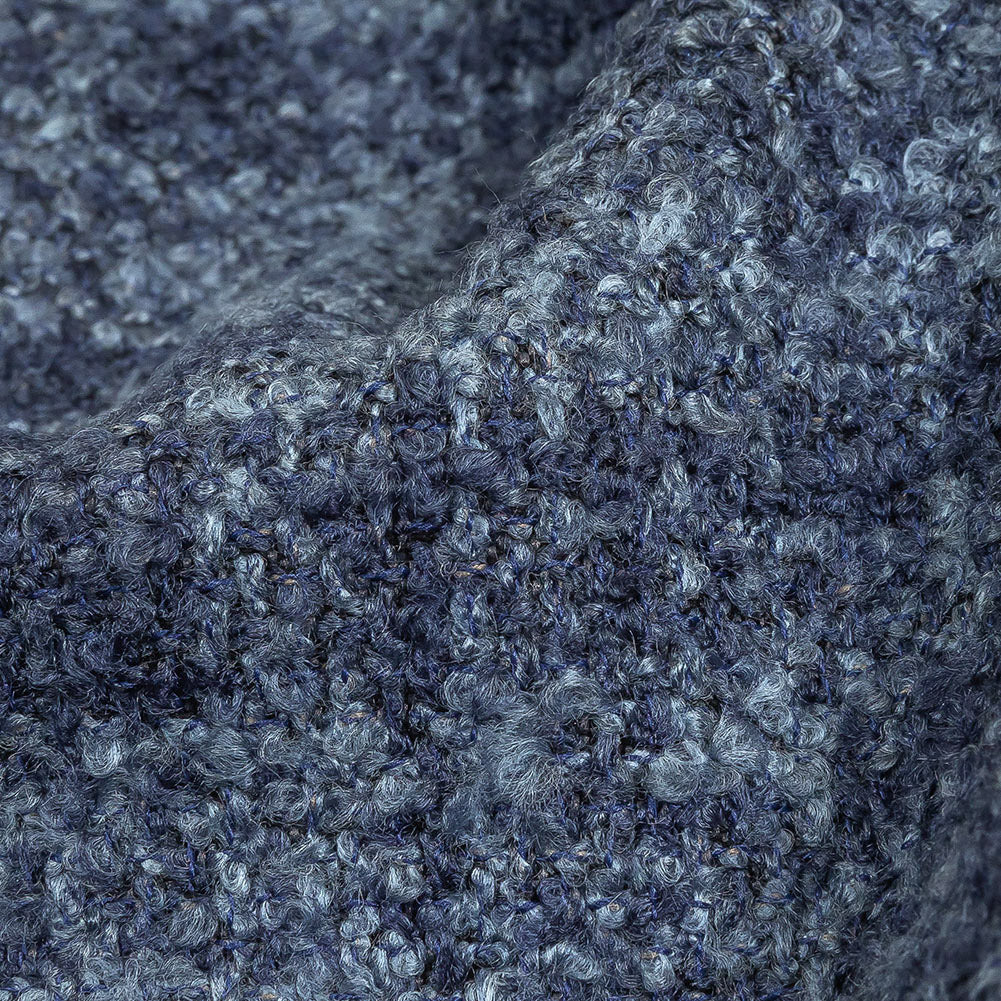 Indigo Tweedy Acrylic and Cotton Boucle Detail