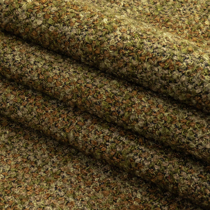 Moss Tweedy Acrylic and Cotton Boucle - Folded