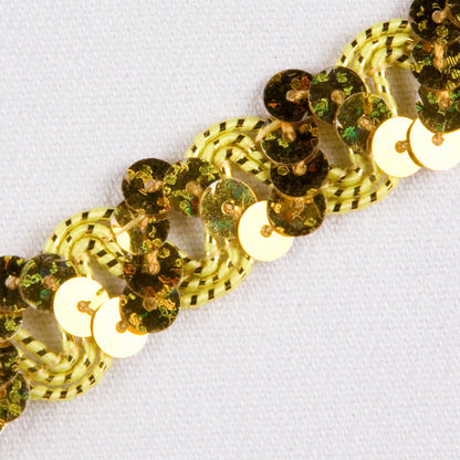1/2" Gold Fancy Sequin Trim Detail