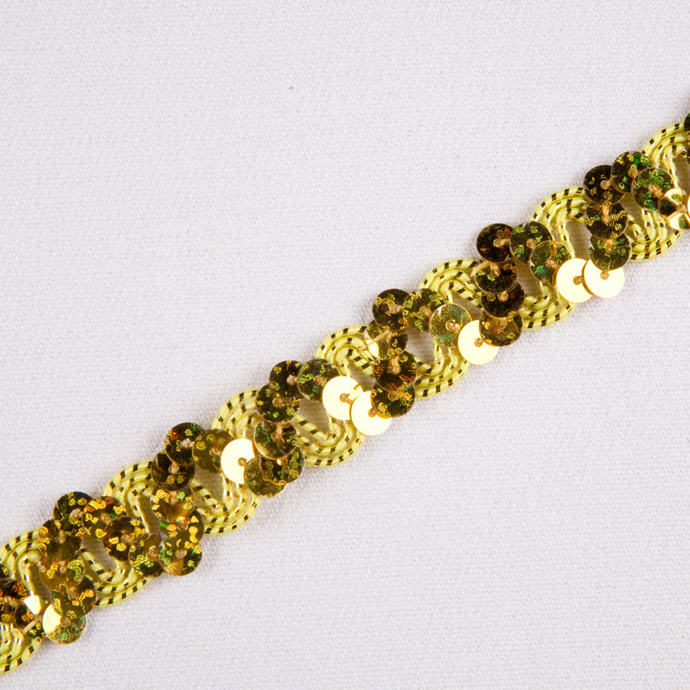 1/2" Gold Fancy Sequin Trim