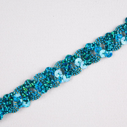 1/2 Bright Blue Fancy Sequin Trim