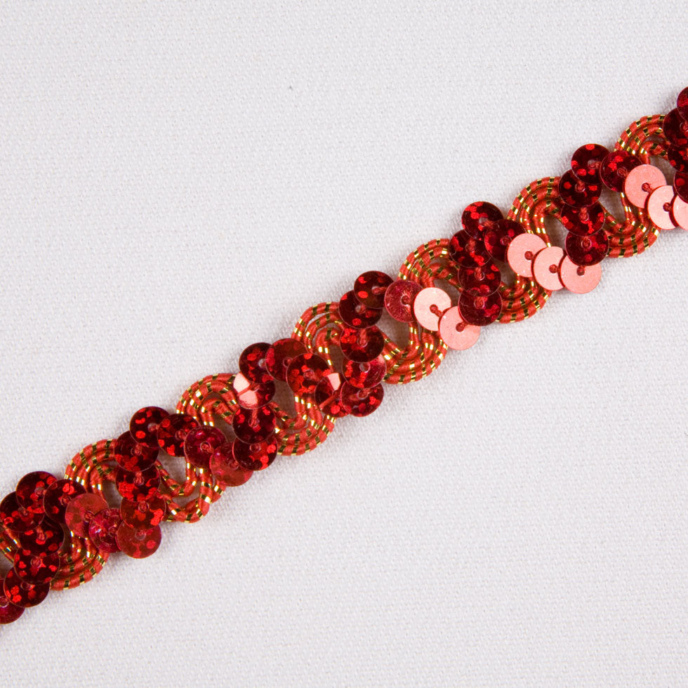 1/2 Fire Engine Red Fancy Sequin Trim