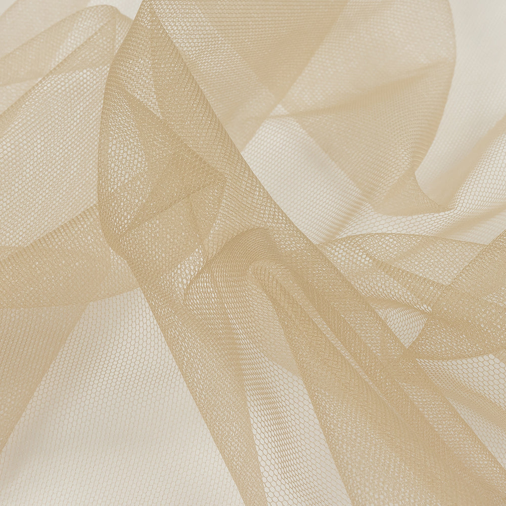 Beige Leonardo Soft Nylon Tulle - Folded