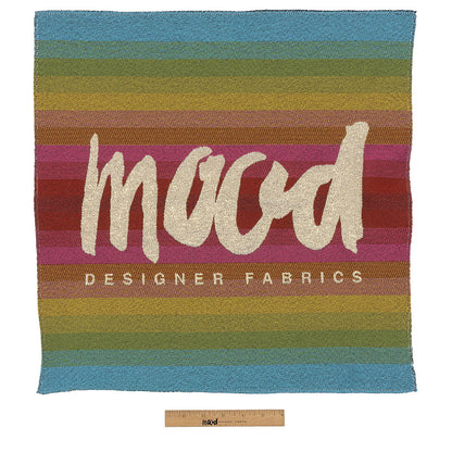 Mood Designer Fabrics Metallic Gold and Rainbow Oversized Square Patch - 18.875" Full