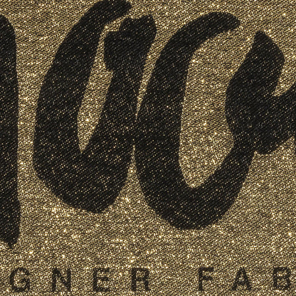 Mood Designer Fabrics Metallic Gold and Black Oversized Square Patch - 18.875" Detail