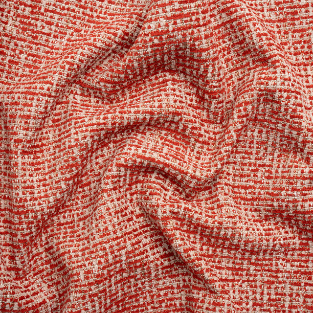 Crypton Ruby and Beige Tweed Polyester Upholstery Chenille
