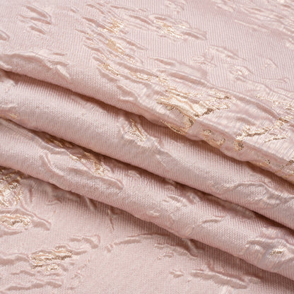 Metallic Gold and Baby Pink Crackled Abstract Luxury Brocade Full
