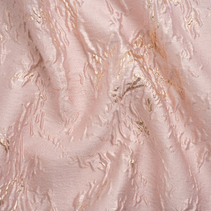 Metallic Gold and Baby Pink Crackled Abstract Luxury Brocade