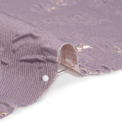 Metallic Rose Gold and Purple Crackled Abstract Luxury Brocade - Folded